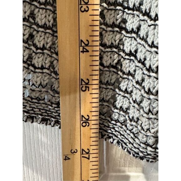 Helmut Lang Sweater Open Knit Long Sleeve Black White Grey Wide Neck Pullover L - Picture 10 of 15